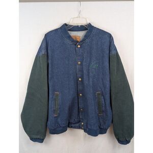 Vintage Three Rivers Authentic Denim Jacket Two-Tone Blue/Green Men's Size Large